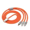 Cabo de Carregamento Rápido Um para Três 120W Adequado para Huawei Tipo-C Apple Silicone Cabo de Dados Cabo Três em Um