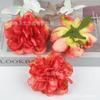 Flor de Peonía Simulada de 9 cm con Borde Quemado, Material para Broche de Flor Hecho a Mano DIY, Estilo Antiguo, Pasador, Boda, Boda, Decoración del Hogar