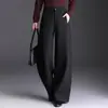 Calça Reta Elegante da Moda Feminina 2026 Outono/Inverno Nova Cintura Alta Emagrecimento Perna Larga Longa Temperamento Para o Trabalho Casual