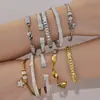 Pulsera Geométrica de Remaches de Acero Inoxidable, Conserva el Color, Lujo Ligero, Estilo Europeo y Americano, Único, de Nicho, Juego de Pulseras Incrustadas con Diamantes