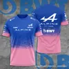 Verão 2023 novo traje de corrida F1 de manga curta uniforme da equipe Red Bull camiseta casual de poliéster com impressão 3D