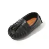 Zapatos de piel para niño 2026 primavera y otoño nuevos estilo británico vintage versátiles mocasines para niña de moda zapatos para bebé de suela blanda
