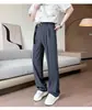 Pantalones de Seda Helada Finos de Verano para Hombre 2026 Nuevo Estilo de Pierna Ancha hasta el Suelo Marca de Tendencia Pantalones de Traje Caídos de Alta Gama