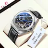 CHENXI Amanecer Nuevo Tourbillon Sol, Luna y Estrellas Reloj Mecánico para Hombre Resistente al Agua Luminoso Mecánico para Hombre 8814