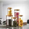 Pote de Armazenamento de Vidro Borossilicato - Recipiente Redondo Transparente Hermético para Despensa da Cozinha