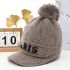 Gorro de Punto Estilo Coreano Otoño Invierno Etiqueta en Inglés Gorro de Lana Versátil para Mujer Circunferencia de Cabeza Grande Protección para los Oídos Gorro para Clima Frío Gorro de Tejer Hace que la Cara Parezca Más Pequeña