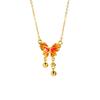 Collar de oro y arena de Vietnam con borlas de mariposa esmaltadas vintage para mujer, pendientes ligeros de lujo pequeños que no se decoloran durante mucho tiempo, suministro de joyería