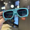 Óculos de Sol Estilosos em Formato de Boneca com Armação Quadrada, Novo Modelo Infantil, Óculos de Sol Transfronteiriços, Design Casual de Animal Marinho para Crianças