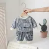 Conjunto Elegante para Meninos Primavera e Outono 2026 Novo Estilo Roupa Casual Infantil de Manga Longa para Crianças Pequenas Gola Redonda Moletom Conjunto de Duas Peças Atacado