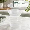 Tazón Redondo Desechable de PP 1250ml Tapa Convexa Estilo Americano Transparente Negro y Blanco Apto para Microondas Caja de Empaque para Llevar Tazón para Sopa Lonchera