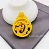 Pingente de Casal Estilo Étnico em Cobre Banhado a Ouro Dragão e Fênix Etiqueta Auspiciosa Pingente de Colar da Moda Estilo Chinês Atacado