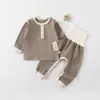 Ropa para Bebé Primavera y Otoño Algodón Set Clase A Cintura Alta Protección de Barriga Ropa de Otoño y Pantalones Set Separado Ropa para Casa Pijama