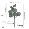 Flores Artificiales Transfronterizas de Amazon, Hojas de Eucalipto Artificiales, Ramas Cortas de Dólar Plateado, Hojas Decorativas, Plantas Verdes Simuladas, Hojas de Plástico