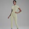 Nuevo mono de yoga con cremallera y manga corta para mujer, de estilo europeo y americano, para cross-border Amazon, body deportivo para danza y fitness