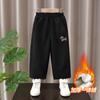 Calça de Moletom Forrada com Fleece para Meninos Calça para Esportes de Inverno Nova Outono e Inverno Infantil Calça Espessa de Fleece Estilosa