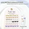 Arte de Unhas Colorida Japonesa e Coreana Coração Laço Ornamentos de Metal Mosaico Perolado de Alto Brilho Liga de Metal Decorações de Unhas