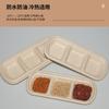 Bandeja Biodegradable Desechable para Condimentos para Barbacoa y Olla Caliente, Bandeja de Tres Compartimentos para Salsa