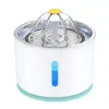 Dispensador de Agua para Mascotas de 2.5L Luz LED Redondo Circulación Automática de Agua Fuente para Beber Gatos Nivel de Agua Visible Dispensador de Agua de PP