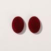 Parche de felpa de doble cara retro color vino tinto de invierno, forma ovalada de media pastilla, material para tocado, accesorios para el cabello, pinza para el cabello, venta al por mayor