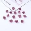 Poliéster com flor de rosa cacheada flor feita à mão diy casamento roupa vestuário flor pequena adereço de cabeça infantil flor de tecido acessórios