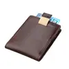 Amazon Explosivo Billetera de Cuero Genuino para Hombre RFID Retro Casual con Clip Dorado Billetera Corta de Cuero Vacuno