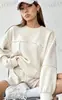 Otoño/Invierno 2026 Europeo y Americano Amazon Sitio Independiente Ruso Transfronterizo Sudadera de Manga Larga con Cuello Redondo, Holgada, Estampado de Letras para Mujer