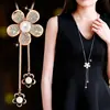 Colar Popular Transfronteiriço Feminino Versátil Corrente Longa de Lã Luxo Leve de Nicho Franja Acessórios de Outono e Inverno