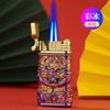 Nova Moda Nacional Xianglong Inflável de Duplo Fogo Direto Azul Fogo Isqueiro Personalizado Isqueiro Criativo de Duplo Fogo Presente Masculino