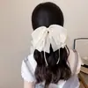 Presilha de Cabelo com Laço de Renda Estilo Coreano para Mulheres, Acessório de Cabelo Elegante e de Alta Qualidade, Presilha para Rabo de Cavalo, Ornamento de Cabelo para a Parte de Trás da Cabeça, Presilha de Garra