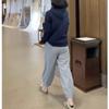 22859 Da Ai Mei Yi Yuan 2026 Outono/Inverno Nova Moda Moletom Solto com Capuz Calças de Moletom Casuais Emagrecimento Roupas Femininas
