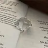 Anel Pequena Flor Assimétrico, Feminino, Elegante, Versátil, Anel Aberto Empilhável, Anel Único Estilo Ins para Dedo Indicador, Transfronteiriço