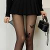 Medias de seda con tres mariposas flocadas, finas, antigancho, de verano, con corte arbitrario, estampadas, de seda blanca pura, sexys, negras, para mujer.
