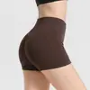 Shorts de Yoga de Cintura Alta Levanta Glúteos, Shorts de Fitness para Glúteos Color Durazno, de Tres Cuartos de Longitud para Mujer, de Verano, Delgados, de Secado Rápido, Deportivos, Anti-Exposición