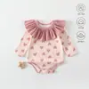 Mameluco de Bebé Estilo Primavera Cuello Envolvente Pulóver Manga Larga Body Ropa de Dormir para Bebé Capa Base Traje para Gatear con Babero