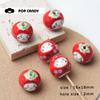 Acessórios de Pulseira Cerâmica Gato da Sorte DIY Flores Coloridas Fofas Cabeça de Gato da Sorte Contas Soltas Acessórios para Joias Artesanais DIY