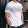 Camiseta Casual Masculina de Manga Curta, Cor Listrada, Impressão Digital 3D, Tamanho Grande, Comércio Exterior Transfronteiriço, Europeia e Americana, Confortável e Solta