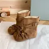 Botas de Ballet Femininas Estilo Coreano Outono 2026 Novas Sapatos de Salto Único com Laço Francês Botas Fruncidas Emagrecedoras Retrô Infantis