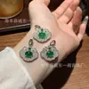 Atacado do Fabricante Pingente Ruyi de Jade Verde Natural Xiaohongshu com Incrustação de Prata S925, Novo Estilo Chinês de Luxo Leve para Mulheres