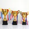 Trofeo de metal para juegos deportivos Copa cubierta binaural Baloncesto escolar Fútbol Premios Trofeo de alta gama