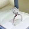 Anillo de moissanita de 2 quilates color D flor de rosa para mujer, anillo de plata chapado en oro con diamante, venta al por mayor con certificado, soporte para una generación de cabello