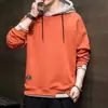 Stock de fábrica: Sudadera con capucha para hombre, manga larga, color liso, estilo retro, adecuada para primavera, otoño e invierno, negra, producto de comercio electrónico transfronterizo