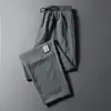 Uau! Calça Comprida Personalizada Fina de Secagem Rápida Resistente a Manchas para Primavera e Verão, Calça de Seda Gelada para Homens, Calça Casual Solta Fina de Perna Reta Casual