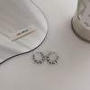 Pendientes de plata estilo retro francés con cuentas y alfileres para mujer, estilo coreano, sencillos, combinables, elegantes y distintivos, estilo frío.