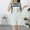 Shorts de Mezclilla Casual con Tirantes de Pierna Ancha para Mujer, Nuevo Estilo Coreano Verano 2026, Corte Holgado, Mono Estudiante Adelgazante