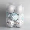 Bola de Navidad Galvanizada de Plástico Colgante de Bola de Polvo 8cm 12 Piezas Bola de Navidad de Forma Especial Decoraciones Navideñas para Árbol