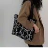 Bolso de Mano de Punto con Diseño Nicho de Estilo Coreano, Lindo Conejo, de un Solo Hombro, Bolso de Mano, Estudiante, Viajero, Gran Capacidad, Bolso de Lona