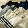 Camisa Básica Casual de Primavera 26 Cárdigan de Cuello Redondo para Mujer Clásico Rayado Versátil Tejido Cómodo Transpirable Chaqueta