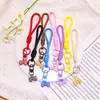 Lindo llavero de resina con lazo de colores, colgante para correa de teléfono, correa de muñeca DIY, accesorio anti-pérdida para bolso