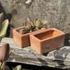 Vaso de Flores Suculentas Cerâmico Retangular Longo, Vaso de Barro Vermelho, Vaso Criativo Zakka para Vegetais, Cerâmica Mai Taibao