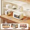 Prateleira para Micro-ondas de Cozinha Casa Rack de Armazenamento Multifuncional para Temperos Prateleira Camada Interna Expansível para Armário Sob a Pia